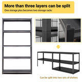 63"H 5 Tier Metal Shelves for Storage Shelving 2000LBS Heavy Duty Storage Shelves Adjustable 06378222