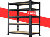 5 Tire Storage Shelves 28" W x 12" D x 59" H Metal Utility Shelving Unit Adjustable Heavy Duty 18729094