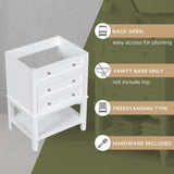 24" Bathroom Vanity Without Sink, Base Only, Solid Wood Frame, Bathroom Storage Cabinet with Drawer WF306247AAK