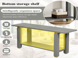 U_Style 62.9" Modern Minimalist Console Table, Solid Wood Entryway Sofa Table with Metal Accents, N711P289140E
