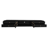 ON-TREND Luxurious TV Stand with Fluted Glass Doors, Elegant and Functional Media Console for TVs Up WF311903AAB