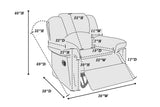 Motion Recliner Chair 1pc Glider Couch Living Room Furniture Black Bonded Leather B011P205229