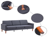 180*76*85cm Linen Solid Wood Legs Second Generation Three Seats Without Chaise Concubine Solid Wood 32817875