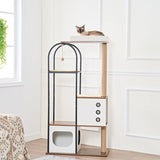 ZNTS cat climbing frame,Cat Tree,Modern Cat Tower, Multi-Level Cat Condo with 1 Caves,2 Scratching W1687P181875