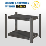 Adjustable Divider Shelf, Metal Bookcase, Office Vertical Storage Rack, Black, Assembly Required 42613494