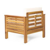 Outdoor Acacia Wood Club Chairs with Cushions, TeakBeige, 27.75"D x 32"W x 27.75"H 70692.00