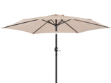 9ft Patio Umbrella, Outdoor Market Umbrella with Push Button Tilt, Crank Handle, 6 Sturdy Iron Ribs, 19634119