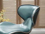 Masaccio Upholstery Airlift Adjustable Swivel Barstool with Chrome Base, Set of 2, Blue T2574P164833
