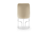 Emrald Modern Style 2PC Dinning Chairs made with wood and Steel Legs Beige B009P298424