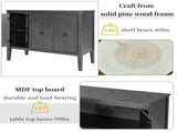 Adjustable Shelf Storage Sideboard with 3 Retro Metal Handles and 4 Pinewood Legs, for N711P261460E