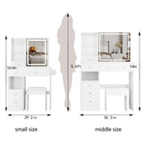 29.2" Small Size Left Drawer Desktop Vanity Table Cushioned Stool, 2 AC2 USB Power Station, Hair W3258P299616