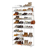 ZNTS FCH double row 10 layers non-woven shoe rack iron pipe + PP pad + plastic 85.7*29.8*158cm white 49748415