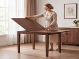 51.2" Solid Wood Extendable Dining Table, Folding Rotating Drop Leaf Design with Walnut Finish, W6013P585113