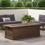 56'' Rectangular Outdoor MGO 50,000 BTU Propane Fire Pit, Brown Wood Pattern 57570.00BRN-50K