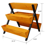 3 Tiers Wooden Vertical Raised Garden Bed with Legs,Brown Planter Raised Beds Kit for Flowers Herbs W465P196748