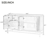 TREXM Retro Style Sideboard with Adjustable Shelves, Rectangular Metal Handles and Legs for Kitchen, N715P232695B