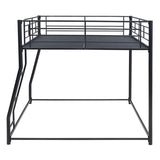 ZNTS Metal Floor Bunk Bed, Full XL over Queen, Black MF311038AAB