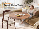 Round Tulip Dining Table for 4 People, 39.4"39.4"29.5" Melamine Laminated MDF Tabletop with Metal 44421009