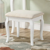 ZNTS Ashley Wood Make-Up Vanity Table and Stool Set, White T2574P163837