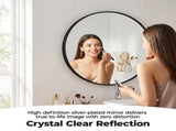 Round Wall Mirror,Bathroom Mirror Shatterproof with Hook,HD Anti-Fog for Over 73993253