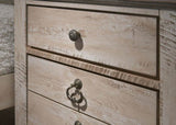 Imerland Contemporary Patched Wood Top 3-drawer Nightstand, Antique Brown T2574P225146
