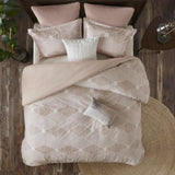 Cotton Jacquard Comforter Set Blush King/Cal King B035128790