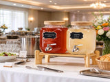 2 Pack 1 Gallon Beverage Dispenser, Glass Drink Dispenser with Wood Stand for Parties 80389657