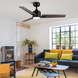 48" Black Lowe Profile Ceiling Fan with Light W1367P247083