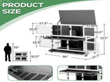 2 Story Solid Wood Rabbit Hutch Bunny Cage with 2 Large Main Rooms, Indoor Outdoor Rabbit House 22351833