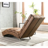 COOLMORE Linen Massage Chaise Lounge Indoor with Remote Control,Ergonomic Electric Massage Long W395P184846