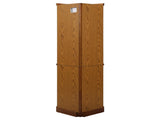 6 Shelf Lighted Corner Curio Cabinet with Adjustable Tempered Glass Shelves and Mirror Back, Oak W1693P170925