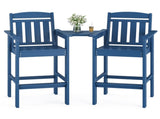 Tall Chairs Set of 2, HDPE Bar Stools with Connecting Tray, Bar Height T3623P408124
