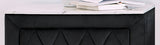 1pc Faux Marble Top Nightstand 2- Drawers Storage Gray Finish Button Tufted Faux Crystal Tufted B011P265734