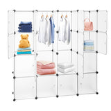 ZNTS Modular Closet Organizer Plastic Cabinet, 16 Cube Wardrobe Cubby Shelving Storage Cubes Drawer Unit, 66443111