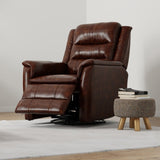 Global Home Swivel Recliner with Manual Footrest In Brazil Cognac B339P333956