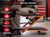 2-in-1 Folding Mechanic Creeper Stool, 6 Universal Casters Padded Seat for Garage Workshop 51609187