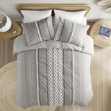Full/Queen Cotton Printed Duvet Cover Set with Chenille B03596475