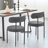 Grey Boucle Dining Chairs Set of 2,Mid-Century Modern Curved Backrest Chair,Round Upholstered W2533P170094