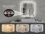 24"x36" LED Bathroom Mirror, Front-Lit and Back-Lit,3 Color Tem Adjustable, Brightness Memory, 41772082