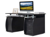 1 Cabinet Door 3 Drawers 2 Power Outlets Computer Desk P2 Particleboard Office Desk with 2 USB Ports 69233677