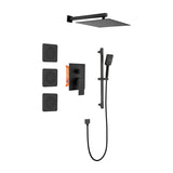 Shower System with Shower Head, Hand Shower, Slide Bar, Bodysprays, Shower Arm, Hose, Valve Trim, W2287141194