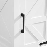 Farmhouse end table Nightstand Rectangular Farmhouse End Table with Barn Door and Adjustable Storage W2275P192793