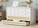 Full Size Murphy Bed with Large Drawers,White N708P336203K