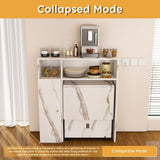 Multifunctional Folding Dining Table with Wall-Mounted Sideboard & Storage for Small 12065176