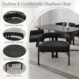 COOLMORE Modern Accent Chair Teddy Upholstered Armchair with Open Back 3 Legs Barrel Dining Chair W395P233457