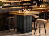 31.5 Inch Counter Height Bar Table, Square Dining Table with Metal Footrest 41885724
