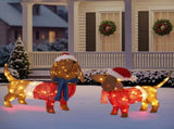 Set of 2 Lighted Dachshund Dog Christmas Decorations, Pre-lit Holiday Decor with 115 Warm White LED 87696606