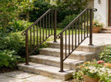 Outdoor 3 Level Iron Handrail Copper 60429140