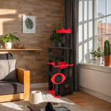 53" Large Cat Tree, Gothic Cat Tower with Padded Perch, Spacious Condo, Comfy Hammock, Scratching 97133609