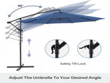 10ft Umbrella Hanging Offset Market Outdoor Sun Shade For Deck Poolside Easy Tilt Cross Base 57680511
